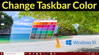 How to Change Taskbar Color Windows 10 [upl. by Swirsky972]