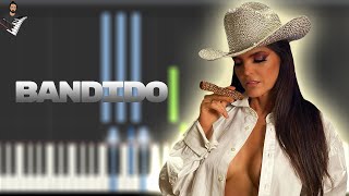 Ana Bárbara  Bandido  Instrumental Piano Tutorial  Partitura  Karaoke  MIDI [upl. by Avahc]