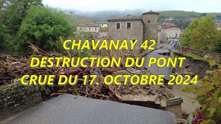 INONDATION A CHAVANAY 42 DESTRUCTION DU PONT [upl. by Waldos]