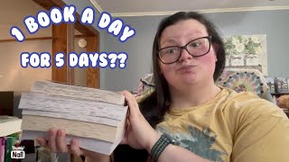 Reading 1 book a day for 5 days  reading challenge vlog [upl. by Euqinamod]