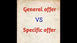 General offer VS Specific offer [upl. by Alial]