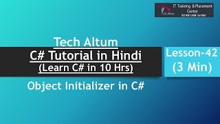 Object Initializer in C  C Tutorial in Hindi  Lesson  42 [upl. by Nnazus828]