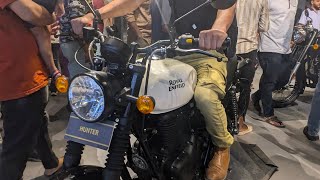 Royal Enfield Hunter 350 Dapper White Color Walkaround Review  Tamim [upl. by Tait484]