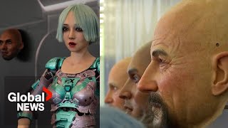 China robot conference Hyperrealistic androids show off emotional range in Beijing [upl. by Athal311]