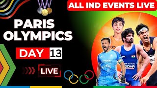 🔴Day 13 Paris Olympics 2024 live  Neeraj Chopra  Hockey India vs Spain Bronze Medal match live [upl. by Gayler447]