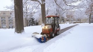 Clearing Snow from Walking Paths of College Campus [upl. by Pietrek]