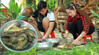 Juicy Cat Fish recipe  Yummy Cat Fish grill and eat Creamy fruit sauce Prepare by my cousin [upl. by Leiahtan]