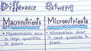 Difference Micronutrients and MacronutrientsMicronutrientsMacronutrientsMeaningDifference [upl. by Fritts]