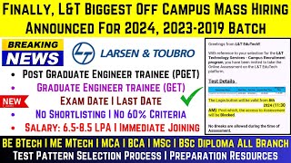 LampT Biggest Official OFF Campus Hiring Announced For 2024 2023 20222019 Batch GET JET PGET Role [upl. by Ladnyc296]