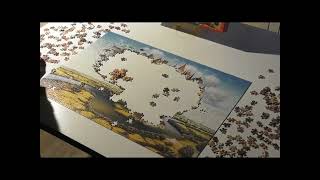 Puzzle Time Lapse Flying town Jacek Yerka Castorland 1000 [upl. by Delanos]