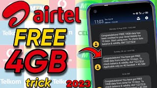 Airtel FREE 4GB data trick 2023 airtel freedata [upl. by Umont]