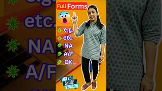 Full form of eg etc  OK  NA  DP AF english speaking practice Spoken englishenglish vocabs [upl. by Lativa]