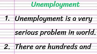 Unemployment Essay in English 10 Lines  Short Essay on Unemployment [upl. by Magavern]