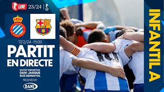 🔴 LIVE  ⚽️ RCD Espanyol Infantil A 🆚 FC Barcelona  J18  Div Honor Cat  EspanyolMEDIA [upl. by Brigit]