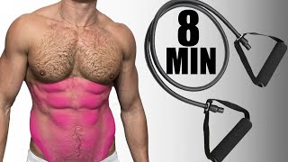 Resistance Band Ab Workout  Works Upper Lower and Obliques [upl. by Anot232]