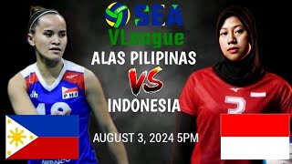 INDONESIA vs ALAS PILIPINAS  SEA VLEAGUE 2024 WOMENS VOLLEYBALL  LIVESCORE [upl. by Anytsirhc]