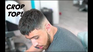 BARBER TUTORIAL TEXTURED CROP TOP WITH DROP FADE HD [upl. by Aimat]