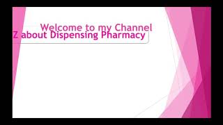 Introduction to Dispensing Pharmacy [upl. by Devlin]