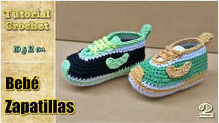 Zapatitos para bebé a crochet talle 10 y 11 cm  Paso a paso  2de2 [upl. by Alahc]