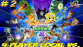 Nick All Star Brawl 2 4 Player Local Vs Part 2  YoVideogames [upl. by Nugesulo]