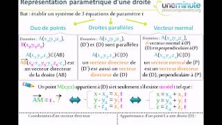 Synthèse dUne Minute  Représentation Paramétrique de Droites [upl. by Adnuhsed541]