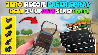 BGMI NEW 34 UPDATE ZERO RECOIL SENSITIVITY 🔥FOR LASER SPAYS AND OP CLOSE RANGE TIPS amp TRICKS [upl. by Amalberga459]