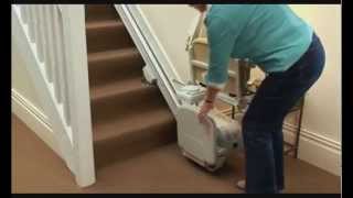 Handicare Simplicity Stairlift Manual Footplate [upl. by Ecinue467]