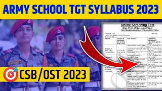 APS TGT SYLLABUS 2023  APSAWES TGT SYLLABUS  ARMY PUBLIC SCHOOL TGT SYLLABUS 2022  APS CSB EXAM [upl. by Melva]