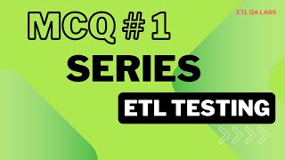 ETL Testing l MCQ Series  Data warehousing 1 [upl. by Eesac]