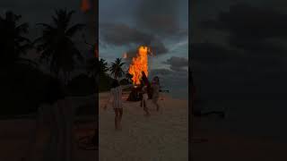 Which Ones Hotter Fire vs Girls 😮🔥 beach beachparty fire sunset [upl. by Carlee]