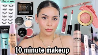 ALL DRUGSTORE Everyday 10 Minute Makeup Routine no foundation [upl. by Rains]