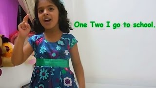 English action song one two I go to schoolfor kids LKGUKG [upl. by Ahsanat398]