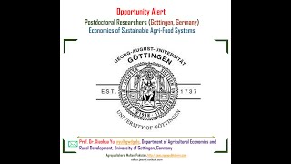 University of Gottingen  Postdoctoral Researchers  Agricultural Economics amp Rural Development [upl. by Angelique878]