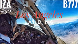 B777 LANDING Los Angeles LAX  Cockpit View  ATC amp Crew Communications [upl. by Apoor941]