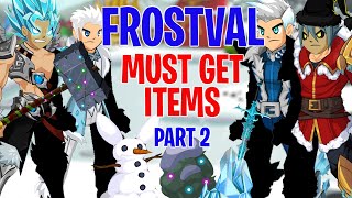 AQW Must Get Frostval Items Part 2  AC Tagged  Boss Drops  Seasonal Gear  Merge Shops [upl. by Notse429]