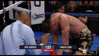 FULL FIGHT Romero Duno vs Cain Sandoval TKO Full Fight Highlights KNOCKOUT [upl. by Nalym921]