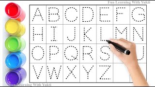 Alphabet writing along the dotted lines for toddlers amp kids  ABCD alphabet writing  Alphabet songs [upl. by Nedle]