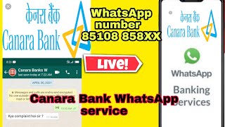 Canara Bank WhatsApp service Canara Bank WhatsApp number [upl. by Hcelemile668]