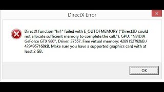 🚩 DirectX Error EOUTOFMEMORY [upl. by Phipps579]