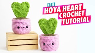 Easy Hoya Heart Succulent Crochet Pattern  Free Beginner Amigurumi Tutorial [upl. by Hanselka]