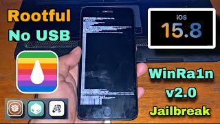 Jailbreak Rootful iOS 158  iOS 15 WinRa1n v20 on Windows no USB [upl. by Rebmik]