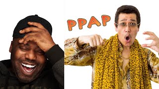 First Time Hearing PIKOTARO  PPAP Pen Pineapple Apple Pen Long Version Official Video Reaction [upl. by Eineeuq]