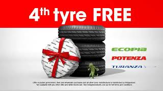 Bridgestone Select Tyre amp Auto Service  4th tyre FREE TV Commercial 2017 [upl. by Ybor520]