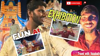 FUN AT EXHIBITION 🤣 IN HYDERABAD  guntur exhibition 2024  travel with vazahath  vlog [upl. by Rimahs552]