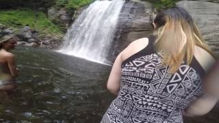 Our GoPro Looking Glass Falls Brevard amp Asheville  NC Vacation waterfalls [upl. by Ecurb]