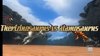 Therizinosaurus vs alamosaurus with health bars [upl. by Jonathan677]