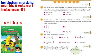 Matematika kelas 6 volume 1 halaman 61 kurikulum merdeka [upl. by Aiuqal130]