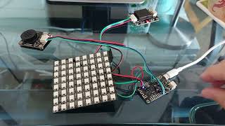 two modules and ws2022b 8x8 display on ESP32 Wemos Lolin32 lite [upl. by Marashio]