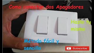 COMO INSTALAR DOS INTERRUPTORES EN UNA CAJA  COMO CONECTAR DOS APAGADORES SENCILLOS EN UNA CHALUPA [upl. by Nie753]