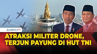 FULL Atraksi Pasukan di HUT ke79 TNI Turun dari Monas Teatrikal Drone hingga Jupiter Aerobatic [upl. by Zednanreh]